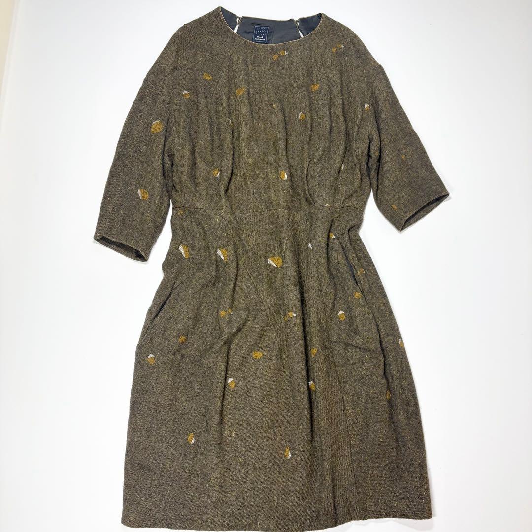 mina perhonenミナペルホネンpebble刺繍 シルクヤクワンピース