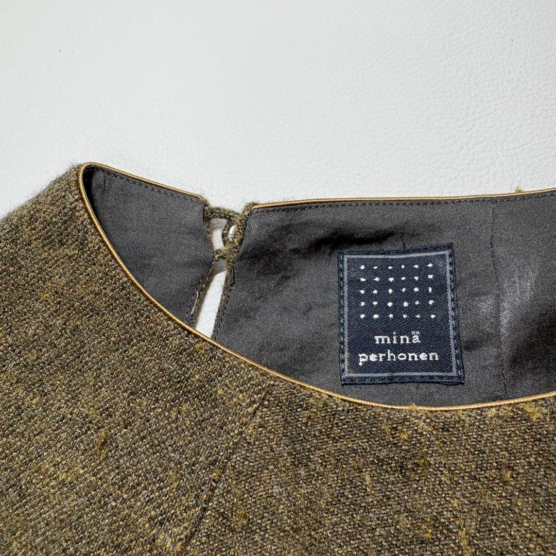 mina perhonenミナペルホネンpebble刺繍 シルクヤクワンピース