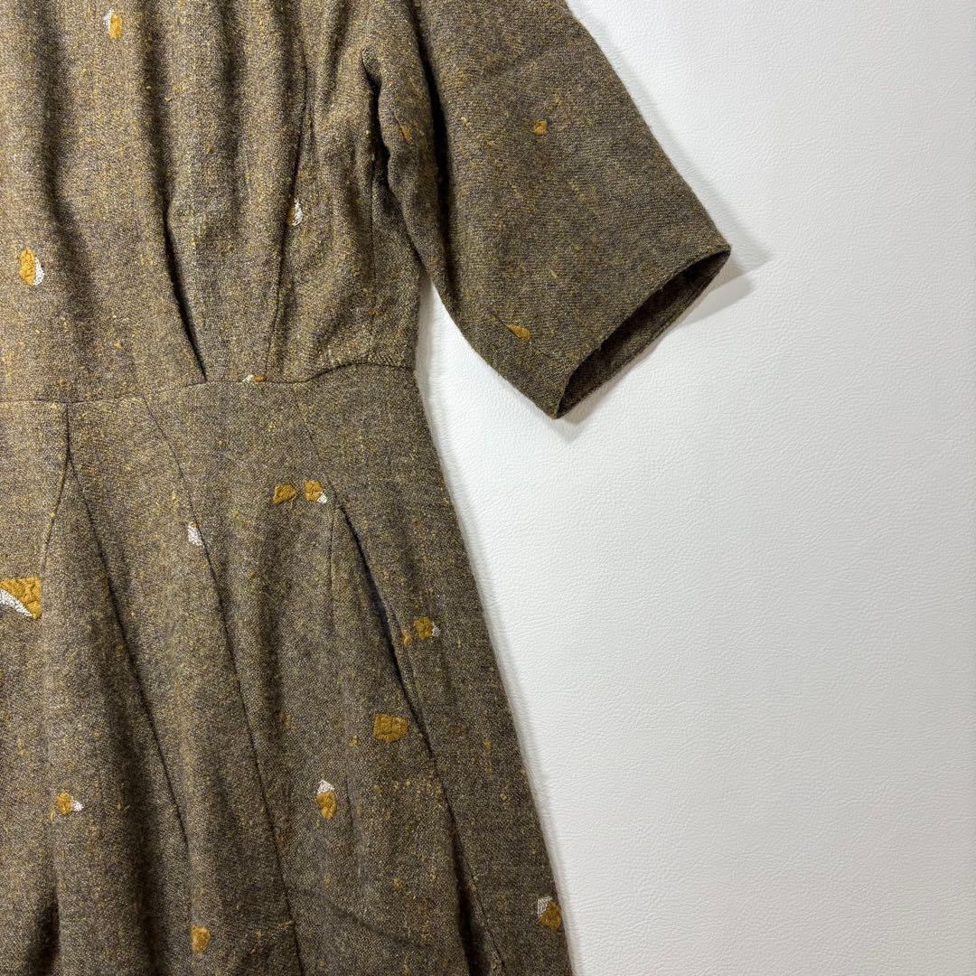 mina perhonenミナペルホネンpebble刺繍 シルクヤクワンピース