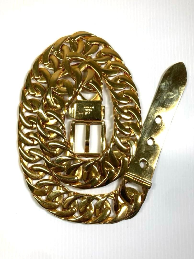 美品　GUCCI グッチ　チェーンベルト　ゴールドカラー