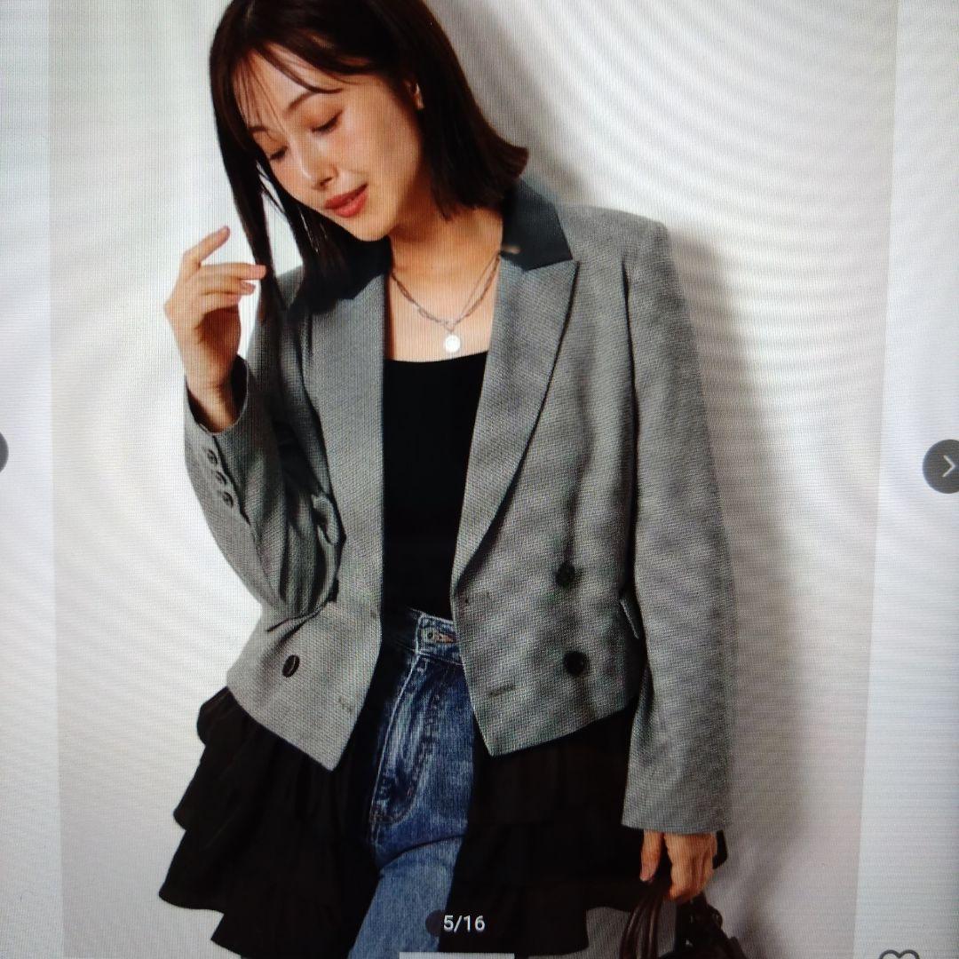 新品タグ付　Apuweiser-riche店舗限定色　フリルレイヤードジャケット