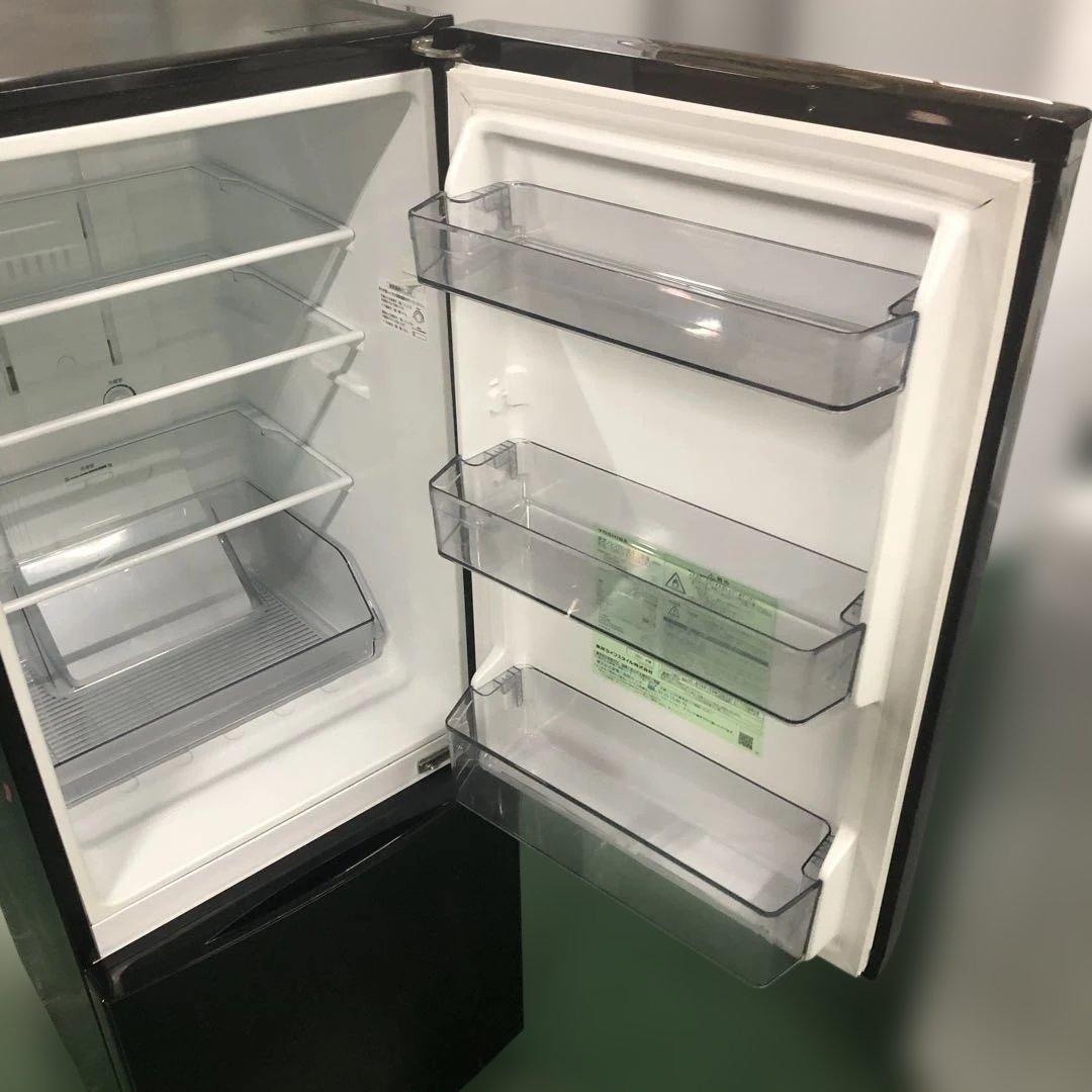 TOSHIBA ブラック 2ドア冷蔵庫 GR-T15BS 単身用冷蔵庫