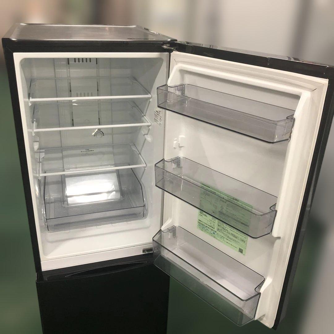 TOSHIBA ブラック 2ドア冷蔵庫 GR-T15BS 単身用冷蔵庫