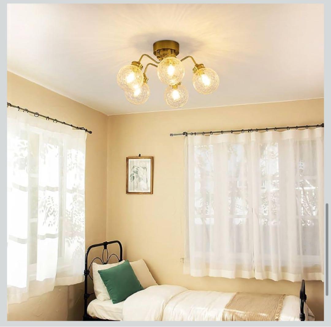 Chende シーリングライト 5灯 ガラス ひび割れ クラック 北欧 おしゃれ