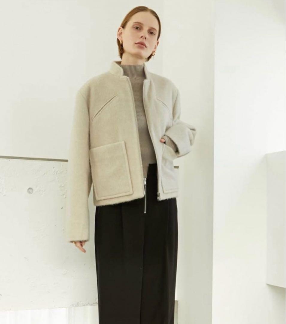 ジャケット・アウター la peau de gem shaggy zip blouson beige
