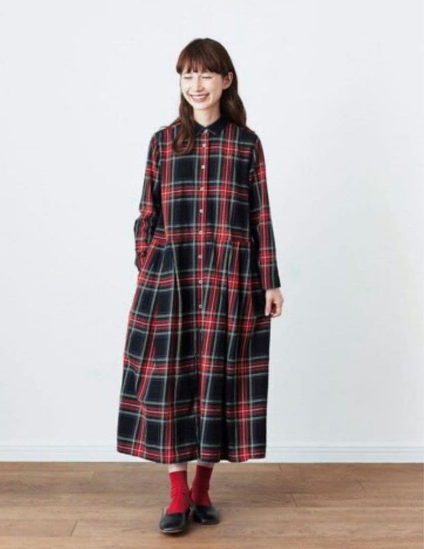 bonponサニークラウズ チェック柄 ワンピースMP