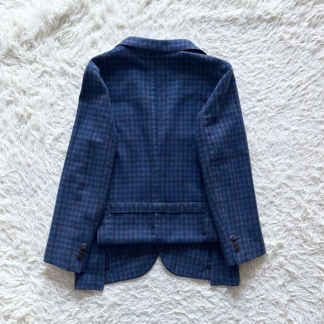 <極美品>BOGLIOLI COAT ブルー カシミヤ ウール ジャケット 48