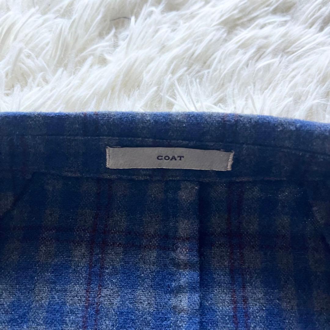 <極美品>BOGLIOLI COAT ブルー カシミヤ ウール ジャケット 48