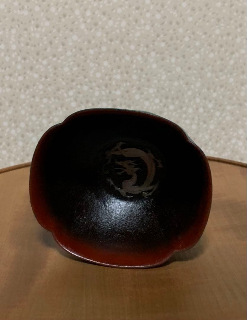 【秀作】酒器　しんたにひとみ 作　乾漆螺鈿秀句杯　\"鯉の滝登り\" 伝統工芸