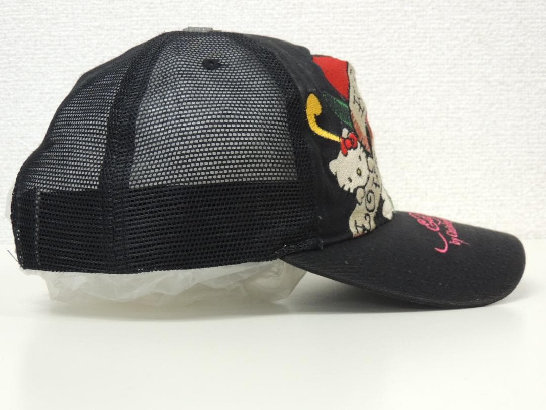 国内正規 本物 ハローキティ Ed Hardy コラボ メッシュ キャップ 黒