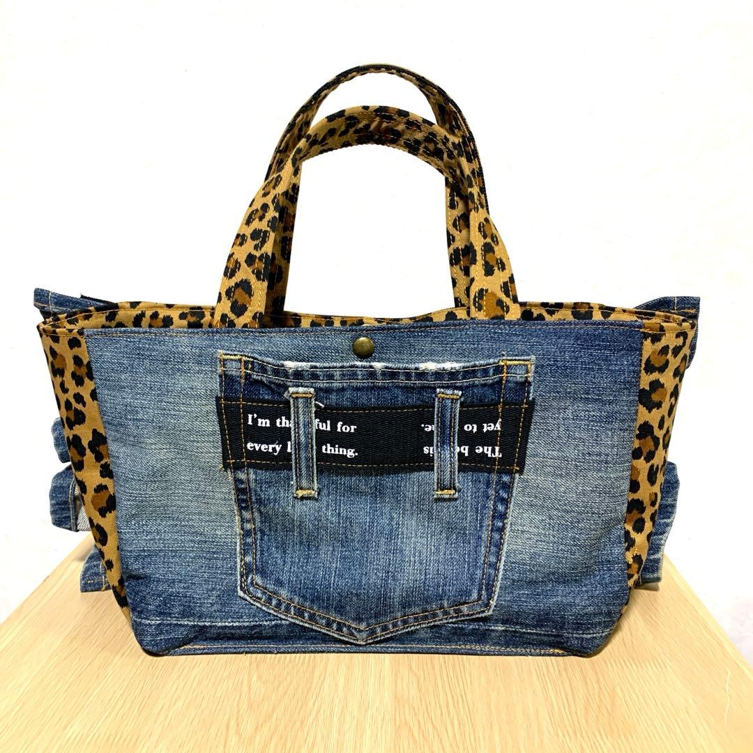 ゆ*ら様 コヤンイサムチョン　ハンドメイド　デニム　フリル　トートバッグ
