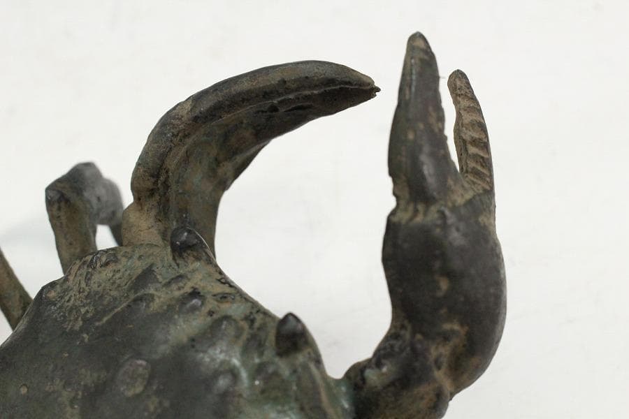 華道 古銅 蟹 飾 置物 三体(K-A987)