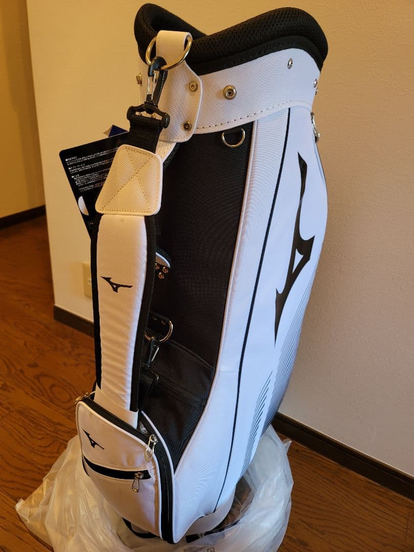 【新品未使用】Mizuno ゴルフバッグ・キャディバッグ ホワイト/ブラック