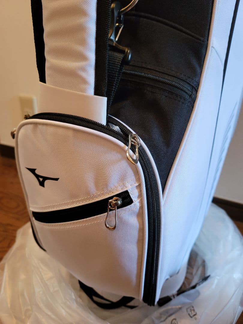 【新品未使用】Mizuno ゴルフバッグ・キャディバッグ ホワイト/ブラック