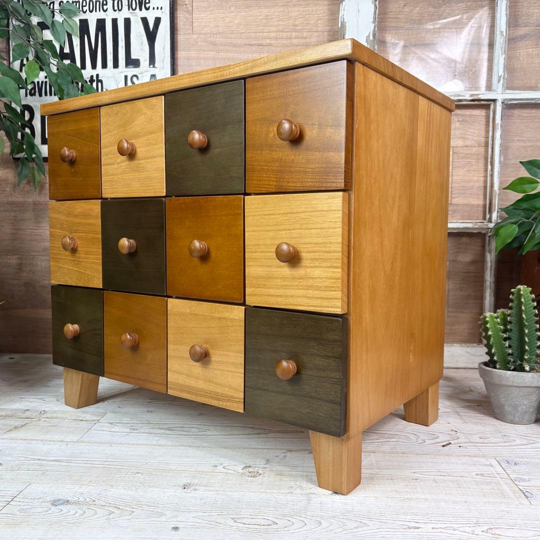 ナチュラルウッド多引き出しチェスト桐材無垢木製収納タンス箪笥洋チェスト