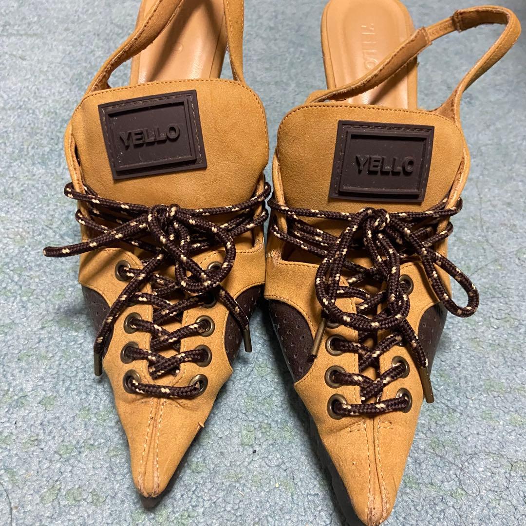 YELLO スニーカーミュール キャメル Lサイズ