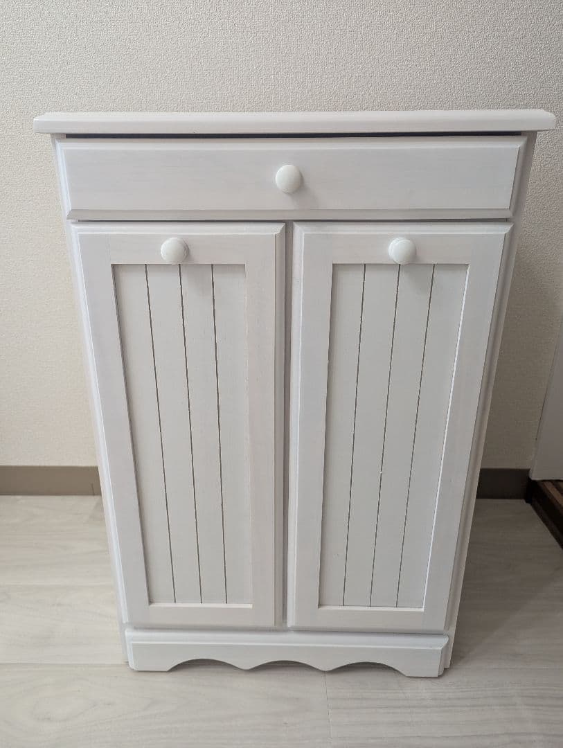 カントリー調 木製ゴミ箱 引き出し 隠しキャスター付