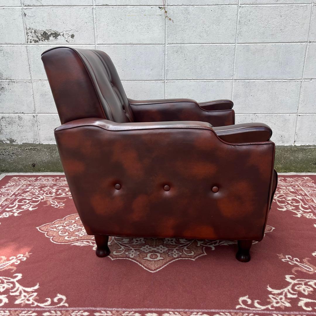 ミッドセンチュリー 古家具◾️マーブル柄 一人掛け シングルソファ ラウンジソファ