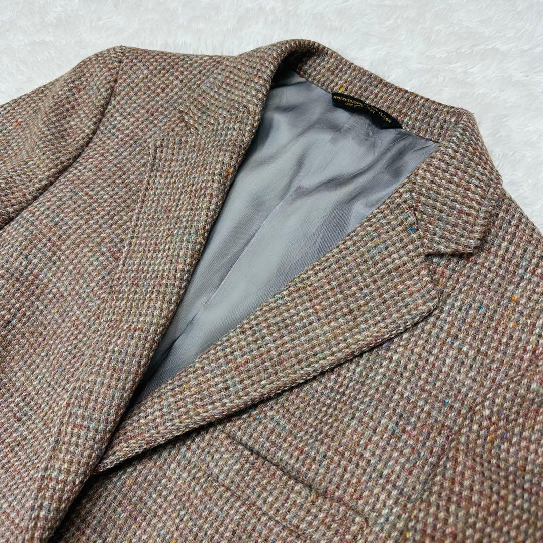 LANDS END　テーラードジャケット　ハリスツイード　ミックスツイード　L位