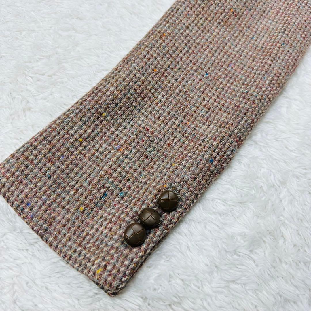 LANDS END　テーラードジャケット　ハリスツイード　ミックスツイード　L位