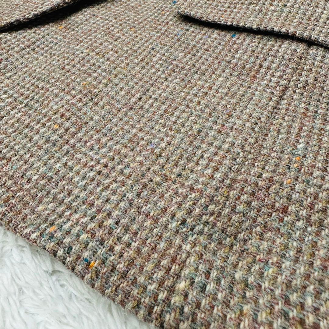 LANDS END　テーラードジャケット　ハリスツイード　ミックスツイード　L位