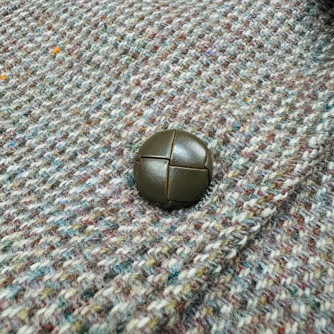 LANDS END　テーラードジャケット　ハリスツイード　ミックスツイード　L位