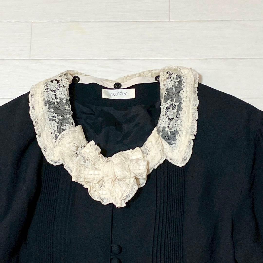 INGEBORG インゲボルグ　半袖ワンピース　ドレス　レース　日本製　上品