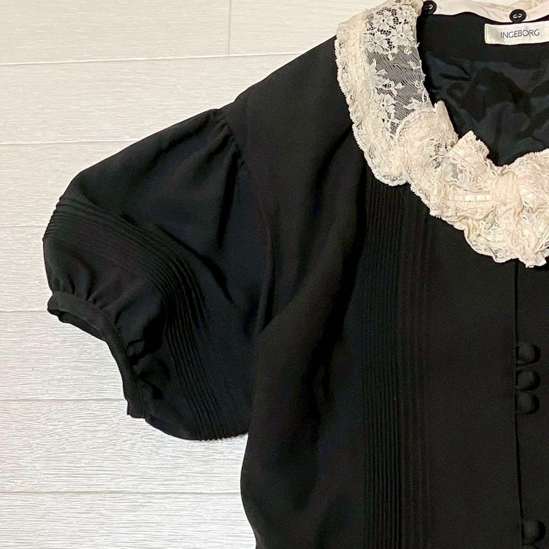 INGEBORG インゲボルグ　半袖ワンピース　ドレス　レース　日本製　上品