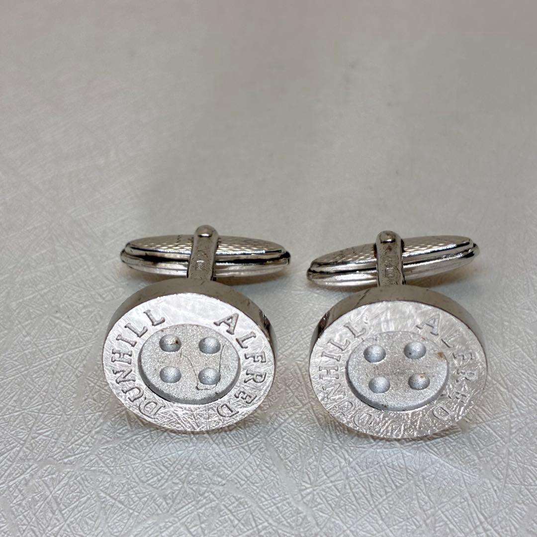 【美品】ダンヒル　ボタンモチーフ　カフリンクス　カフス　シルバー