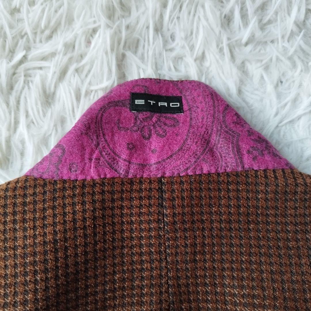 XXL♡美品✨エトロ テーラードジャケット ペイズリー 秋冬 ブラウン 54