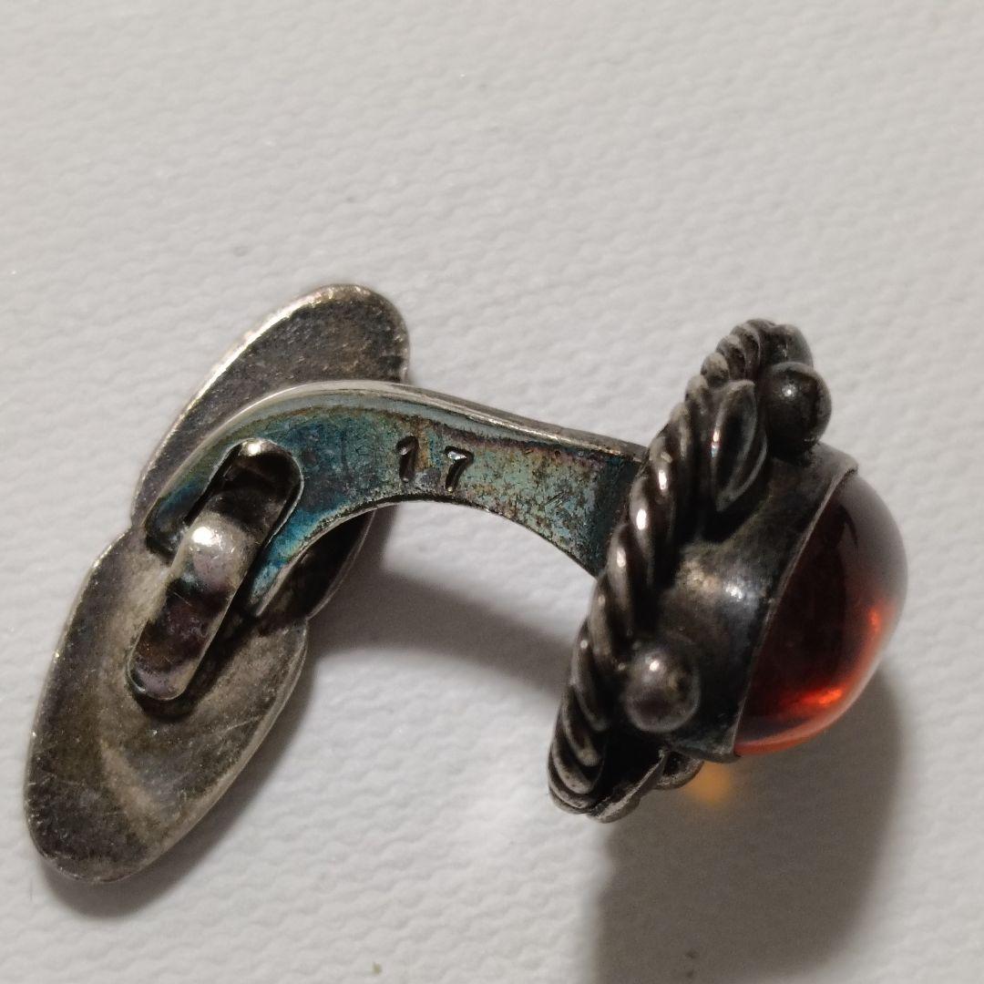 【正規品】ジョージジェンセン ♯17 アンバー（琥珀）シルバー925 カフス