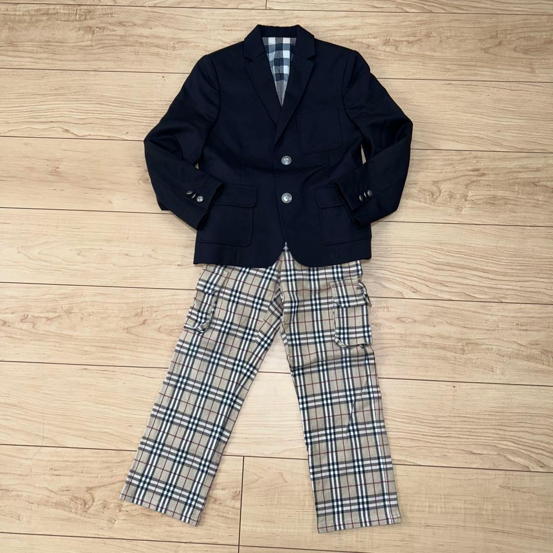 バーバリー　フォーマル　スーツ　セットアップ　120 ノバチェック　入学式