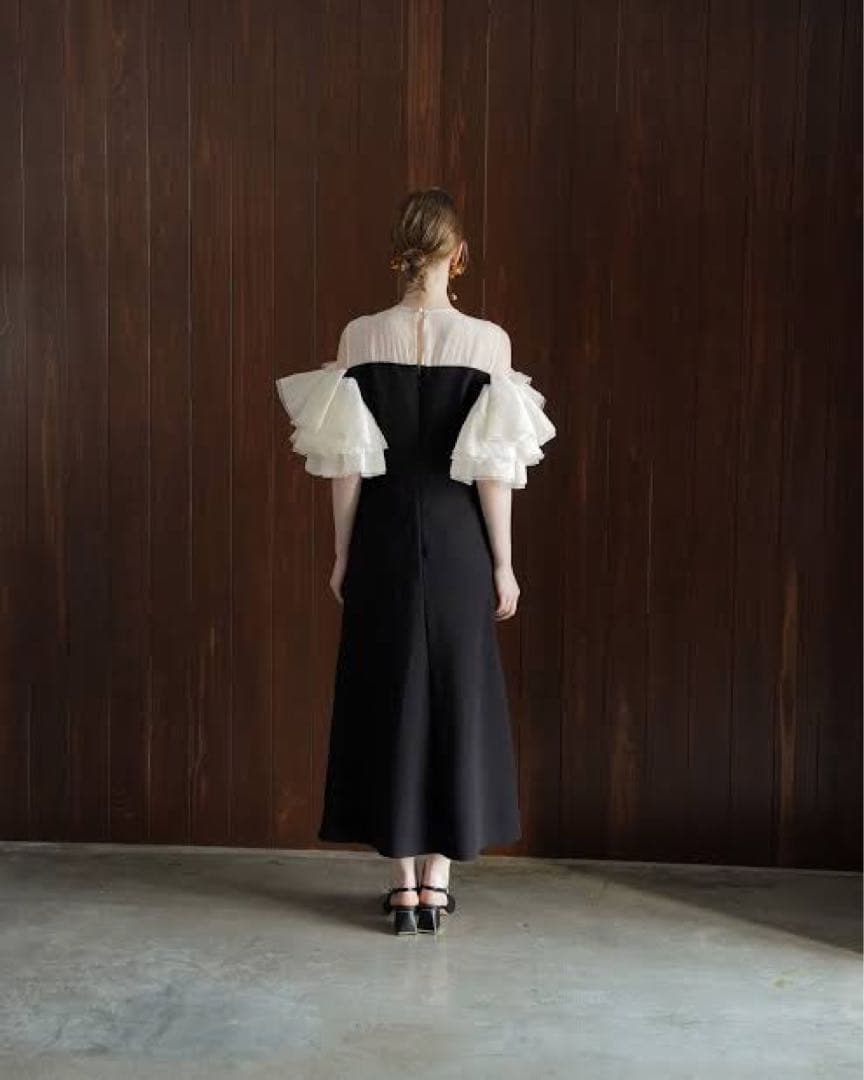 Acka organdy frill dressオケージョンドレス ブラック