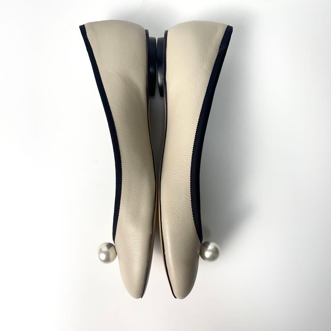 【極美品】ピッピシック 25SS 別注パール フラットシューズ 38 ベージュ