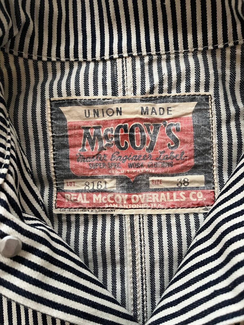 The REAL McCOY'S つなぎ ヒッコリー 38インチ