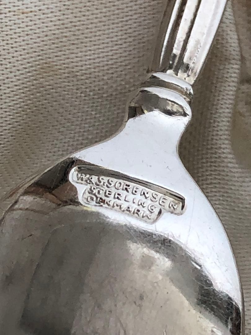 W&S.SORENSEN 純銀　クラウンスプーン6本　スターリングシルバー　銀製