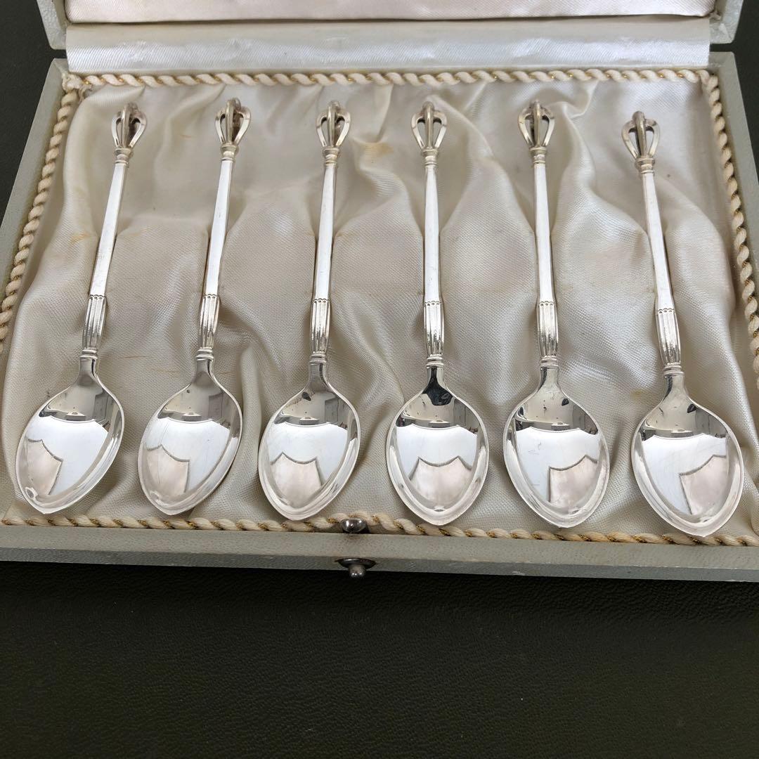 W&S.SORENSEN 純銀　クラウンスプーン6本　スターリングシルバー　銀製