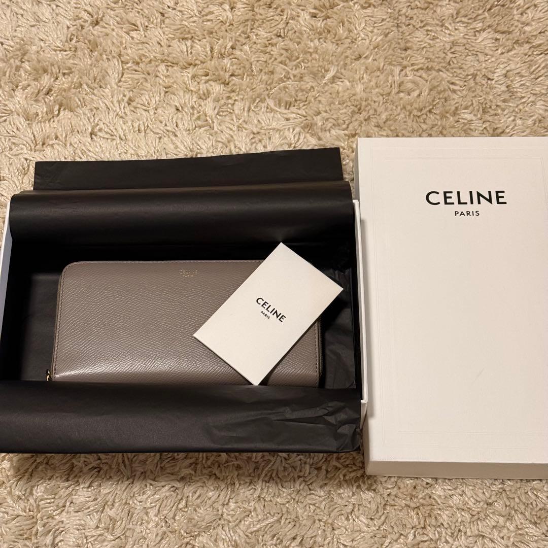 セリーヌ　長財布　人気カラーペブル　セリーヌ銀座シックス店購入 グレージュ