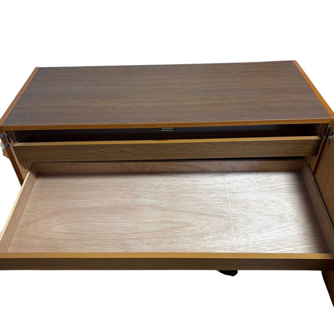 和箪笥 着物収納 タンス　アンティーク　木製 ロータイプ 収納　観音開き　着物