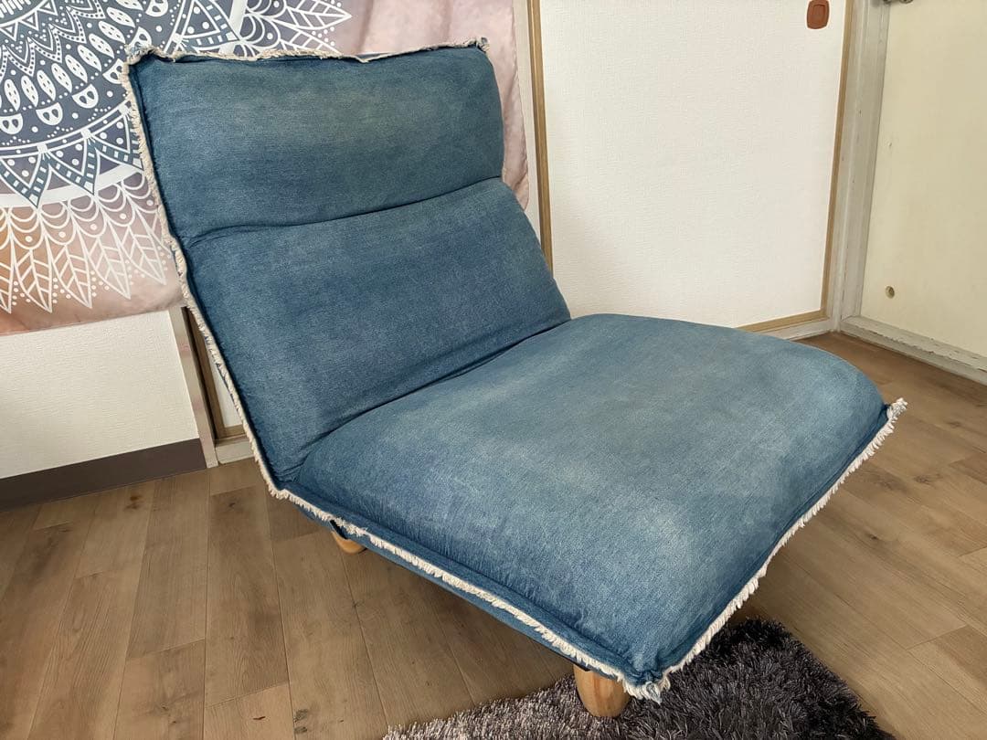 リクライニングソファ 1人掛けソファ デニム