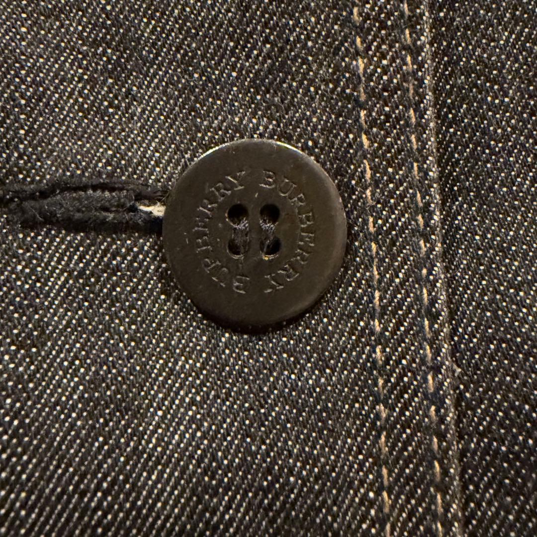 美品 バーバリーロンドン デニムジャケット ジージャン 濃紺 ノバチェック L