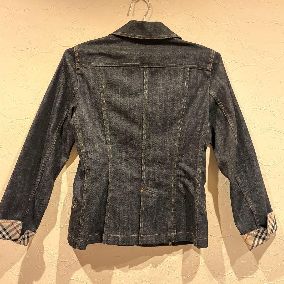 美品 バーバリーロンドン デニムジャケット ジージャン 濃紺 ノバチェック L