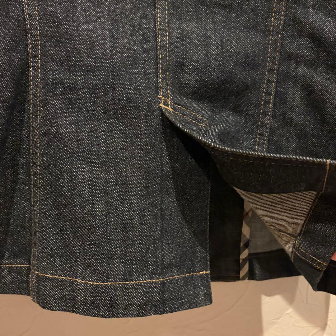 美品 バーバリーロンドン デニムジャケット ジージャン 濃紺 ノバチェック L