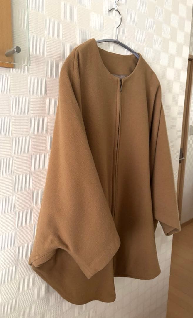 ビアズリー ウールポンチョコート　キャメル　美品　最終価格