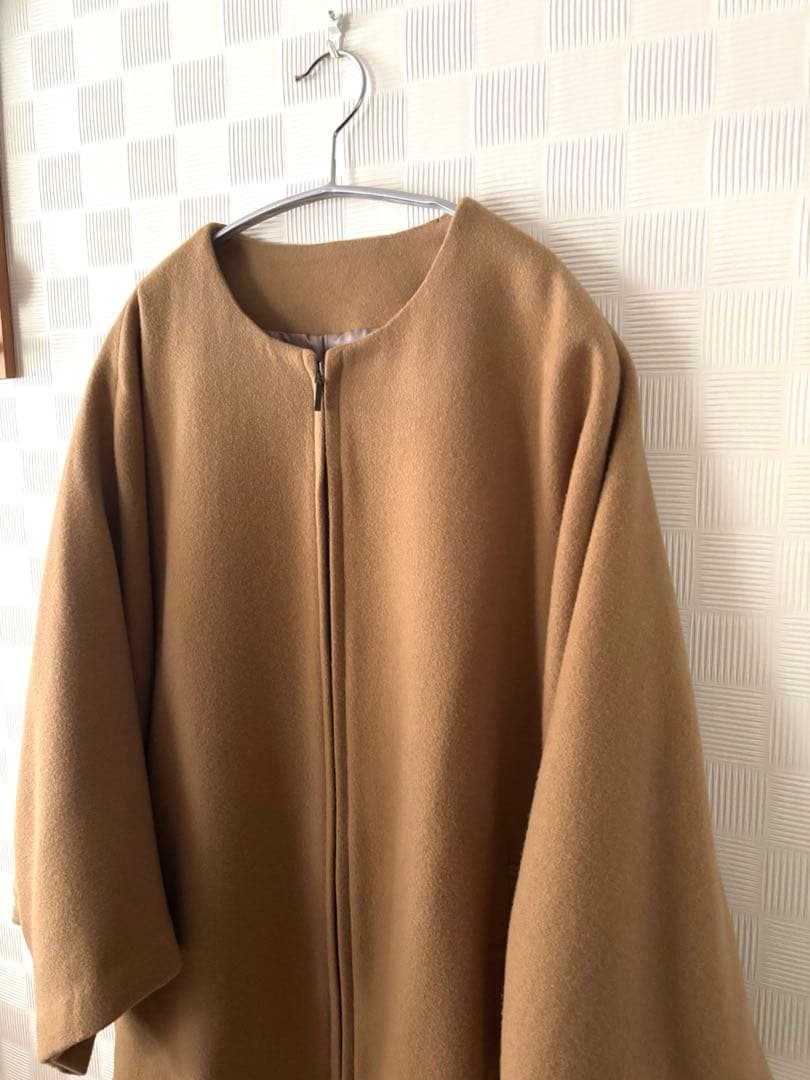 ビアズリー ウールポンチョコート　キャメル　美品　最終価格