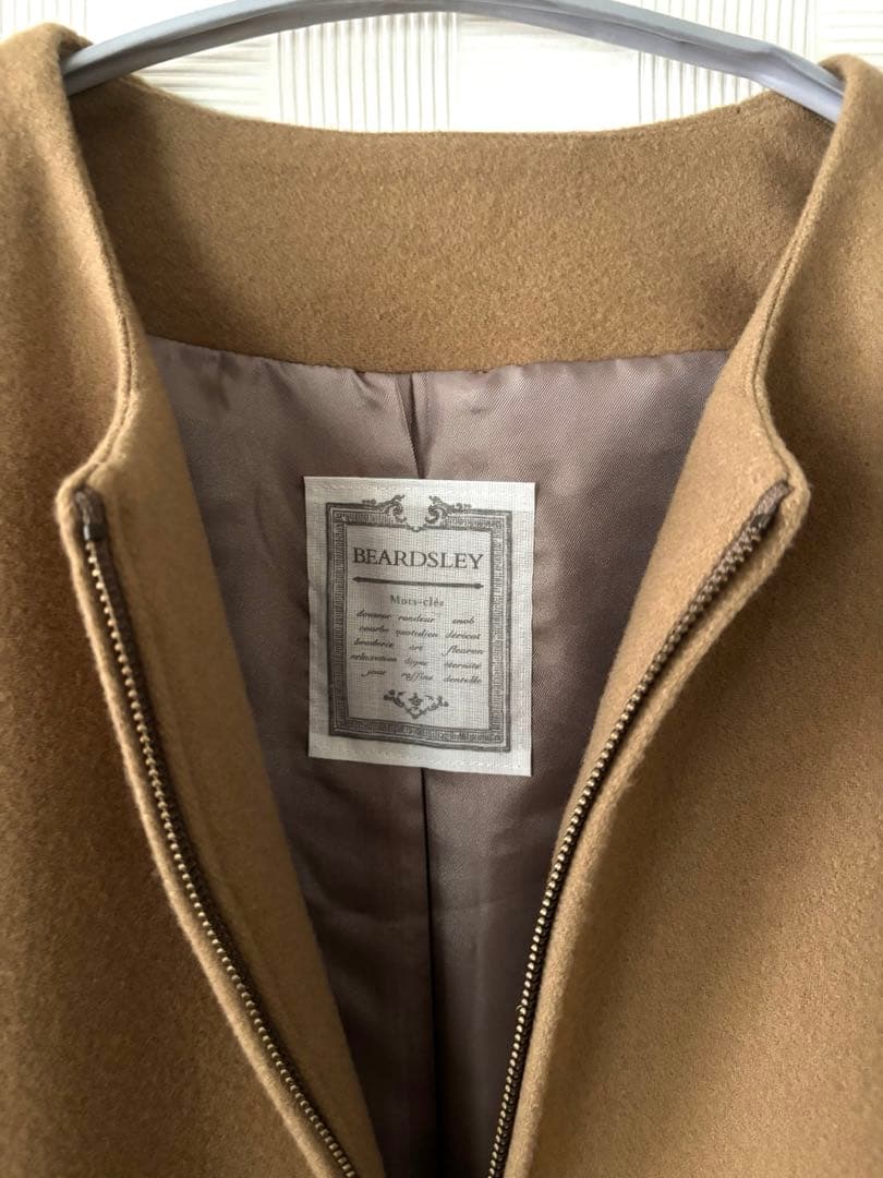 ビアズリー ウールポンチョコート　キャメル　美品　最終価格