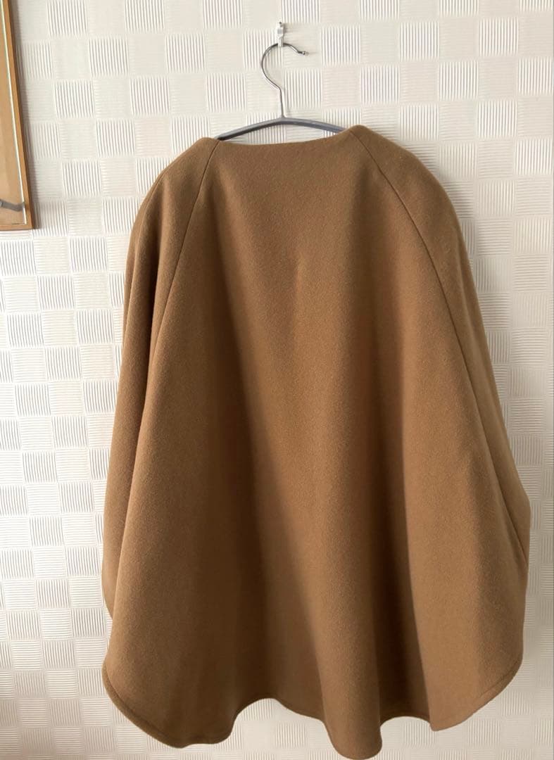 ビアズリー ウールポンチョコート　キャメル　美品　最終価格