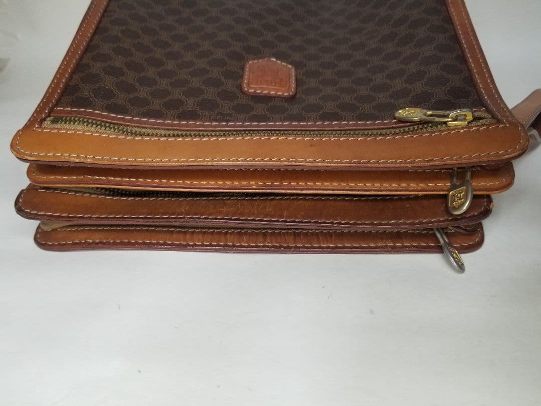 セリーヌ 3クラッチバッグ、セリーヌ マカダム 2ハンドポーチブラウン、ブラック