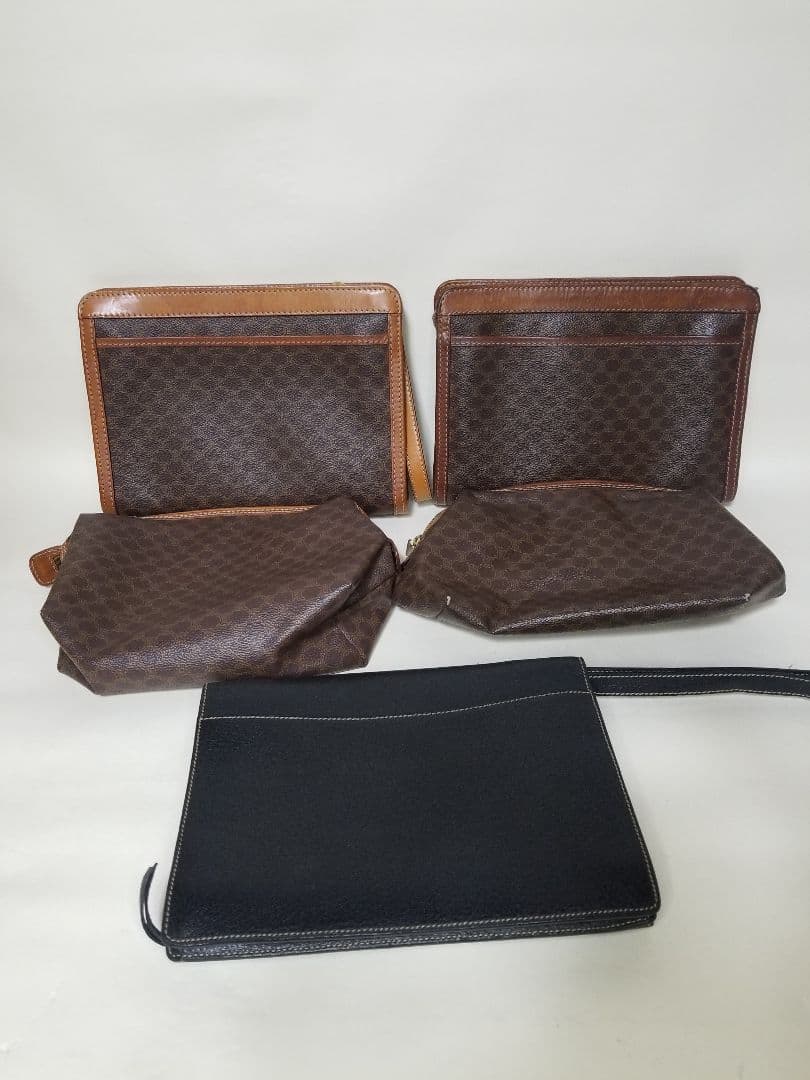 セリーヌ 3クラッチバッグ、セリーヌ マカダム 2ハンドポーチブラウン、ブラック