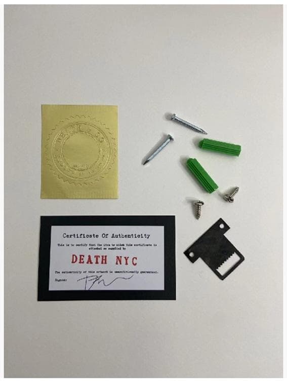 【世界限定100枚】DEATH NYC 布 額付アート スヌーピー Banksy